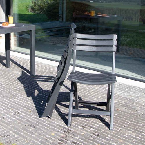 Ensemble De Balcon En Résine Recyclé Anthracite Club