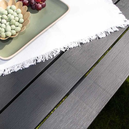 Ensemble Avec Banc X4 En Résine Recyclé Anthracite Samoa