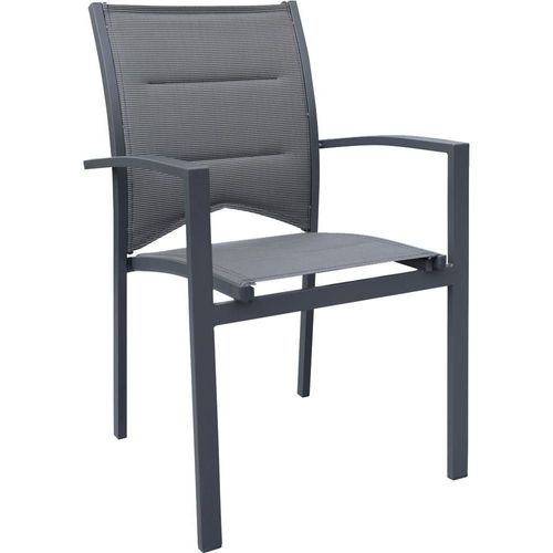 Ensemble Modulo 6/10p En Aluminium Blanc Et Verre Décors Bois Avec 6 Fauteuils En Textilène