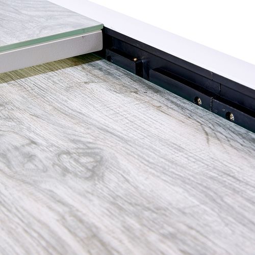 Ensemble Modulo 6/10p En Alu Blanc Et Verre, 6 Fauteuils En Textilène Et 4 Chaises Pliantes En Alu