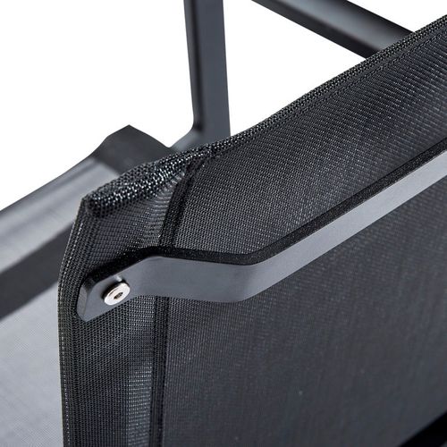 Ensemble Ibiza 8/10p En Aluminium Gris/noir Et 8 Fauteuils En Textilène