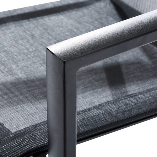 Ensemble Ibiza 8/10p En Aluminium Gris/noir Et 8 Fauteuils En Textilène