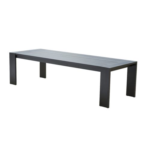 Table Ibiza Fixe 8/10 Personnes Structure Aluminium Noir, Plateau En Aluminium Noir