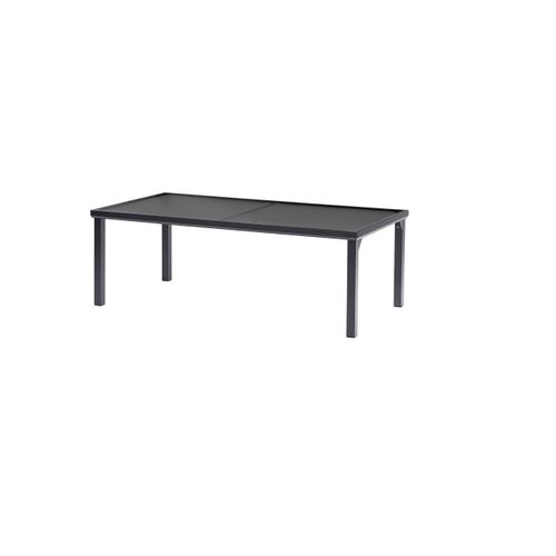 Table Blackedition 8 Places Structure En Aluminium Noire Et Verre Trempé Opaque