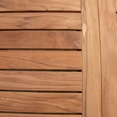 Ensemble Baliteck 6/10p En Aluminium Blanc, Plateau En Teck Avec 6 Fauteuils