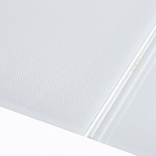 Table Whitestar 8/12 Personnes Structure Aluminium Blanche, Plateau En Verre Poli Blanc