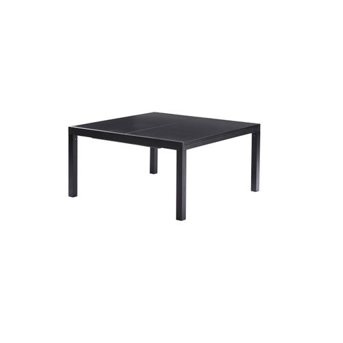 Table Blackstar 8/12 Personnes Structure Noire, Plateau En Verre Poli Noir