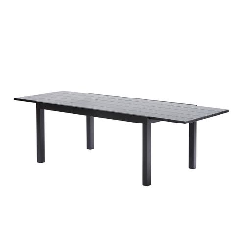Table Hpl Star 6/10 Personnes Structure Aluminium Noire, Plateau Hpl Gris