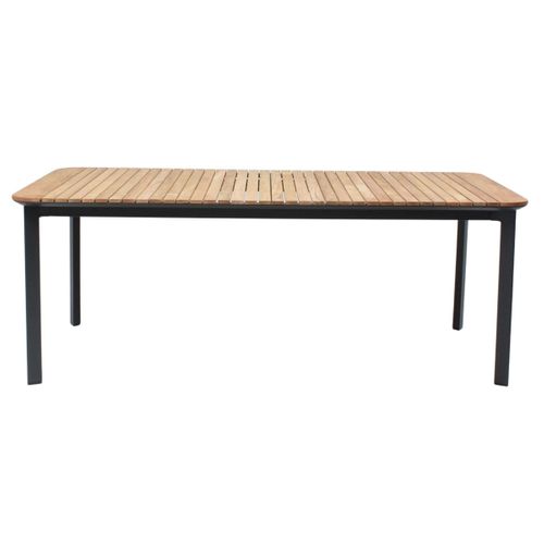 Table 6/8 Places En Teck Massif Et Aluminium Anthracite Piana