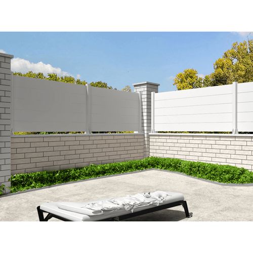 Clôture Panneau Plein Blanc L 1911 X H 965 Mm 6 Lames