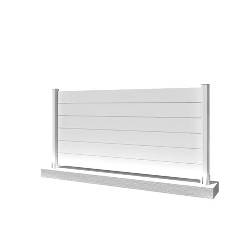 Clôture Panneau Plein Blanc L 1911 X H 1115 Mm 7 Lames