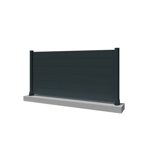 Clôture Panneau Plein Gris Anthracite L 1911 X H 1115 Mm 7 Lames