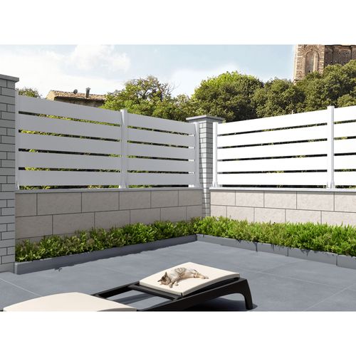 Clôture Panneau Ajouré Blanc L 1911 X H 1090 Mm 6 Lames