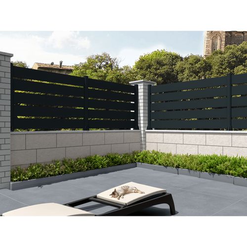 Clôture Panneau Ajouré Gris Anthracite L 1911 X H 915 Mm 5 Lames