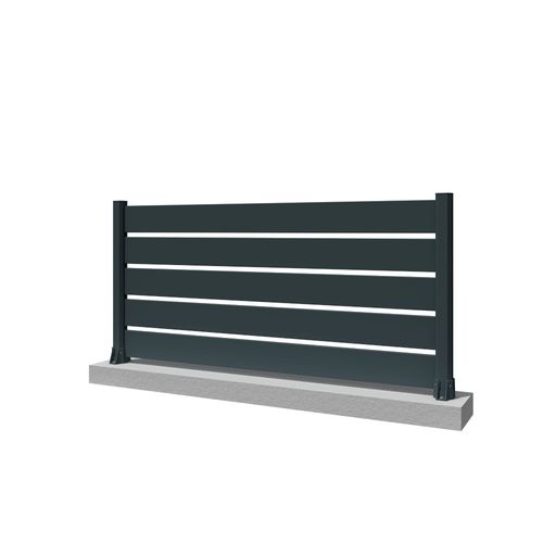 Clôture Panneau Ajouré Gris Anthracite L 1911 X H 915 Mm 5 Lames