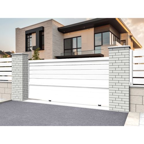 Portail Coulissant Mixte Blanc L 4000 X H 1863.6 Mm Motorisé