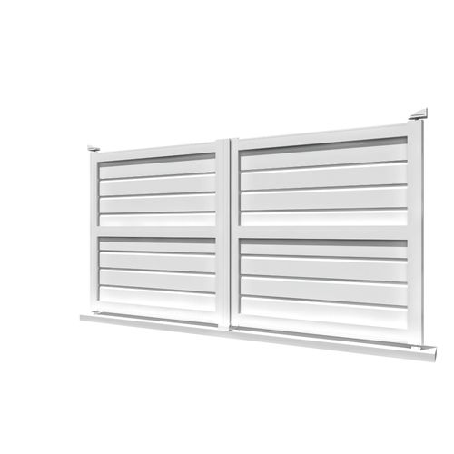 Portail Battant Brise Vue Blanc L 3500 X H 1880 Mm Motorisé