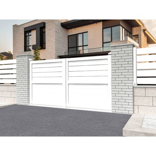 Portail Battant Mixte Blanc L 3500 X H 1894.8 Mm Motorisé