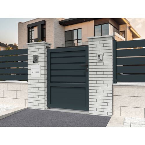 Portillon Mixte Gris Anthracite L 1000 X H 1894.8 Mm