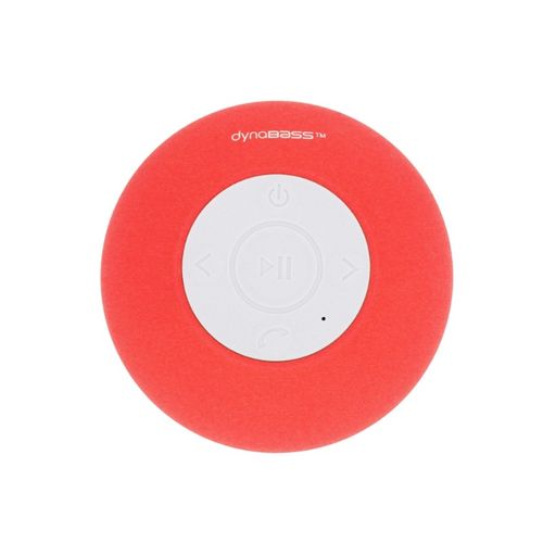 Dynabass - Aquasound_red - Rouge - Enceinte Étanche Bluetooth - Micro Intégré - Ventouse
