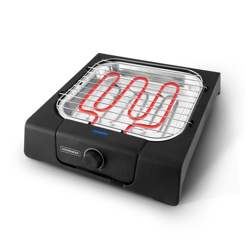 Kitchencook - Bbsquare - Barbecue De Table - 1250w - Thermostat Réglable - Format Compact