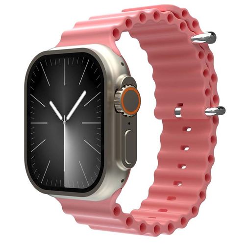 Montre Connectée Cadran Gold 2 Bracelets Silicone Noir Et Rose Inwatch I Gold Iconic