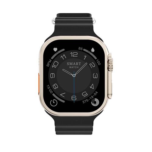 Montre Connectée Cadran Gold 2 Bracelets Silicone Noir Et Rose Inwatch I Gold Iconic