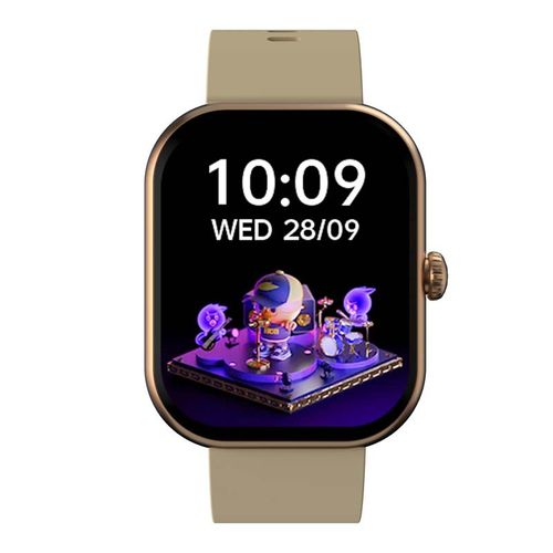 Montre Connectée Cadran Gold 2 Bracelets Silicone Noir Et Beige Inwatch Ii Gold Iconic