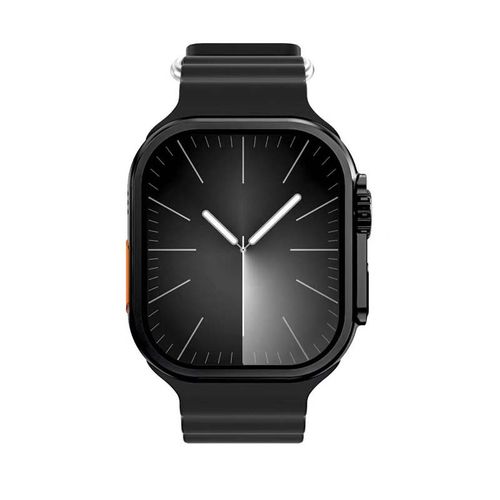 Montre Connectée Cadran Noir 2 Bracelets Silicone Noir Et Orange Inwatch I Black Iconic