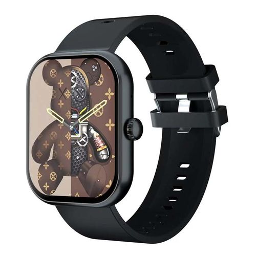 Montre Connectée Cadran Noir 2 Bracelets Silicone Noir Et Kaki Inwatch Ii Black Iconic
