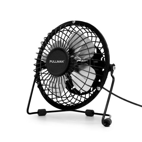 Pullman - Mini Ventilateur De Bureau USB - Portable, Léger, Orientable - En Métal Noir