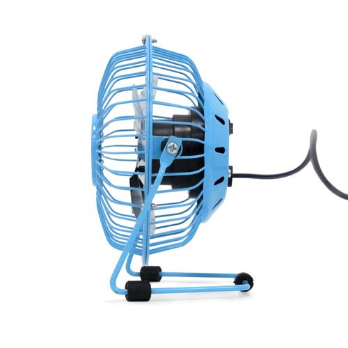 Pullman - Mini Ventilateur De Bureau USB - Portable, Léger, Orientable - En Métal Bleu