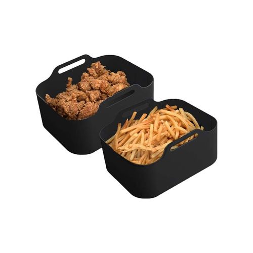 Silipot2 - Silipot2 Black - Lot De 2 Paniers Silicone Noir - Antiadhésifs - Réutilisables