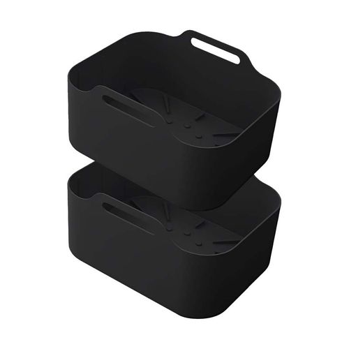 Silipot2 - Silipot2 Black - Lot De 2 Paniers Silicone Noir - Antiadhésifs - Réutilisables