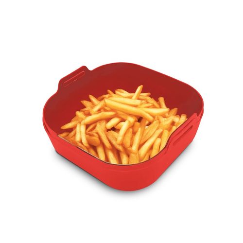 Lot De 2 Paniers Silicone Cuisson Air Fryer Silipot Square Red Kitchencook