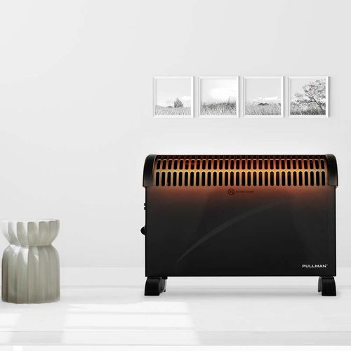 Chauffage H200_black - Noir - 2000w - Thermostat Réglable - Protection Surchauffe