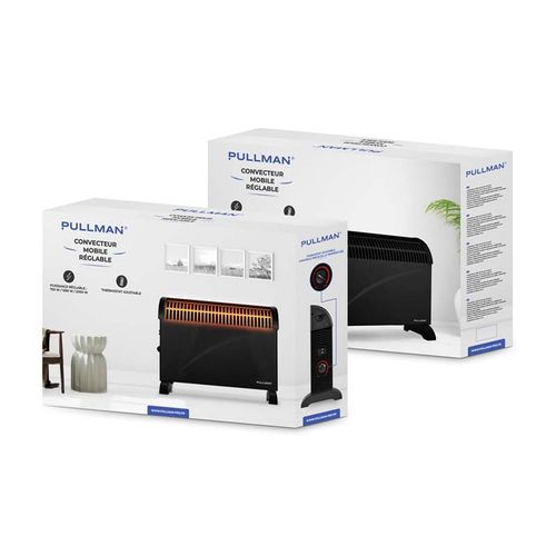 Chauffage H200_black - Noir - 2000w - Thermostat Réglable - Protection Surchauffe