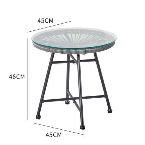 Acapulco - Ensemble De 2 Fauteuils Et Table Basse Gris