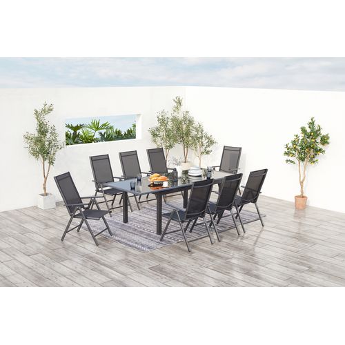 Ravenne - Salon De Jardin Extensible 8 Places En Aluminium Gris