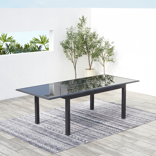 Ravenne - Salon De Jardin Extensible 8 Places En Aluminium Gris