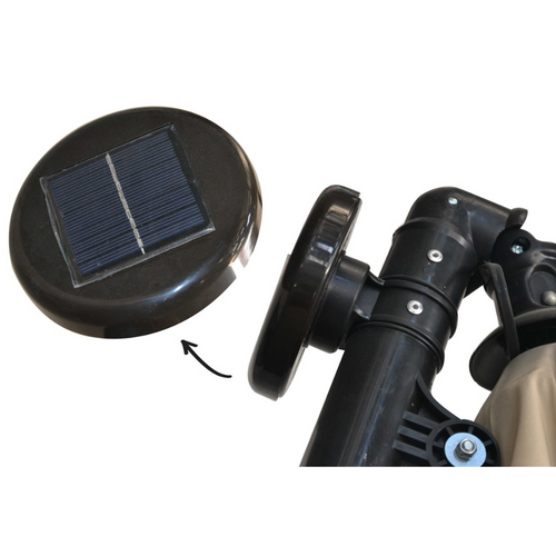 Solenzara - Parasol LED Carré Déporté 3x3 Marron En Aluminium