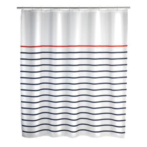 Rideau De Douche Marine - Polyester - 180 X 200 Cm - Blanc