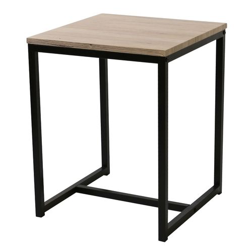 Table à Café Industrielle Loft - 40 X H. 50 Cm - Marron Naturel