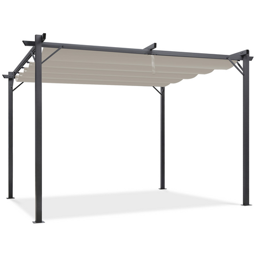 Pergola Toit Rétractable 4 Pieds 3x4 M Tonnelle Taupe