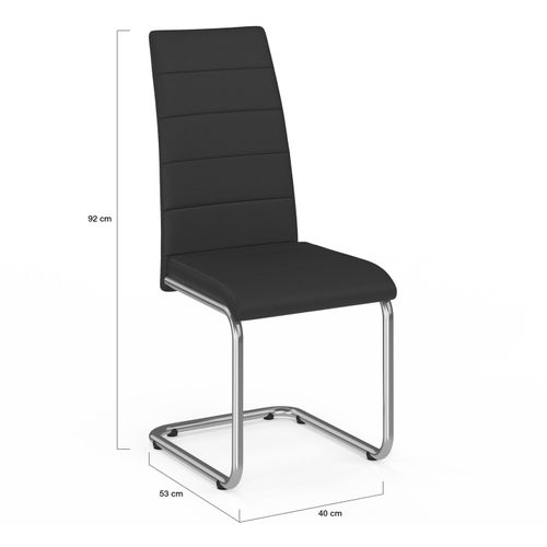 Lot De 4 Chaises Mia Noires Pour Salle à Manger