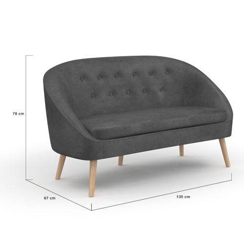 Canapé Banquette En Velours Sonia Gris