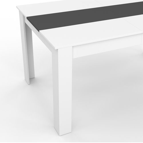 Table à Manger Rectangle Georgia 8 Personnes Blanche Et Grise 160 X 80 Cm