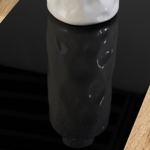 Table à Manger Rectangle Georgia 8 Personnes Imitation Hêtre Et Noire 160 X 90 Cm