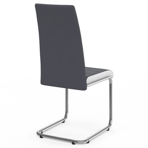 Lot De 4 Chaises Mia Grises Liseré Blanc Pour Salle à Manger