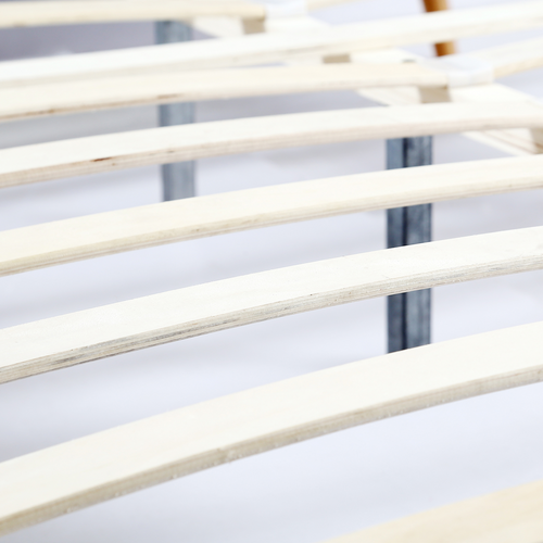 Lit Double Scandinave Oslo Avec Tête De Lit Et Sommier 160 X 200 Cm Tissu Gris Anthracite